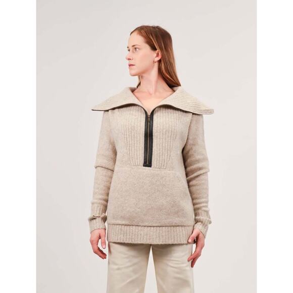 Nicholas K Lahan Sweater Everest Zip Size S Yak, Alpaca, Merino Wool Thumbhole - Picture 2 of 11